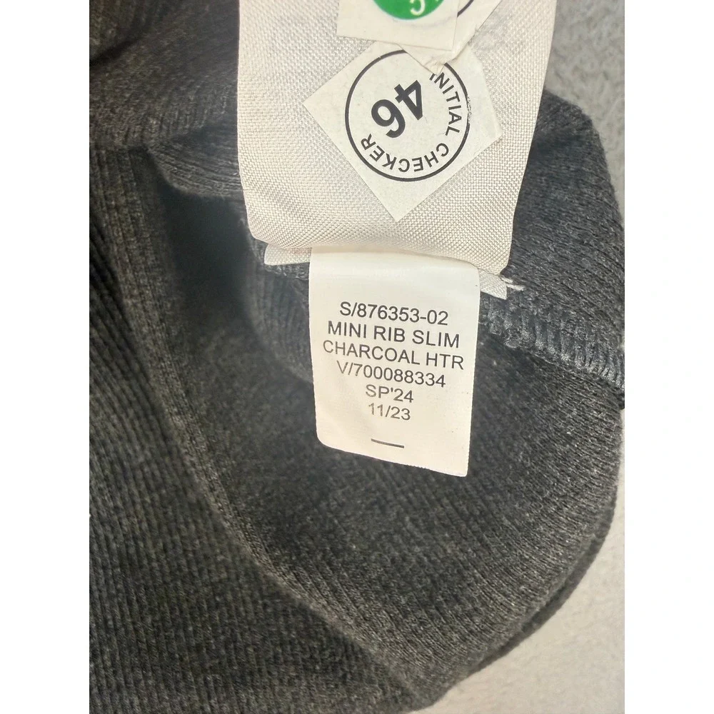 Banana Republic Mini Rib Slim T-Shirt Short Sleeve XL Charcoal Heather Gray Crew